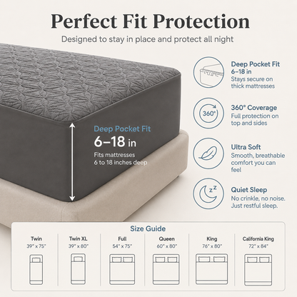 🔥 50% OFF Waterproof Mattress Protector – Soft, Quiet & Spill-Proof Protection