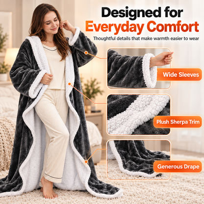 🔥62% OFF Wearable Heated Blanket with Sleeves – 8 Heat Levels & 6 Timer Settings