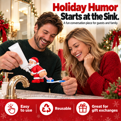 🎅 Cheeky Santa Toothpaste Topper - Funny Christmas Gag Gift 🎄