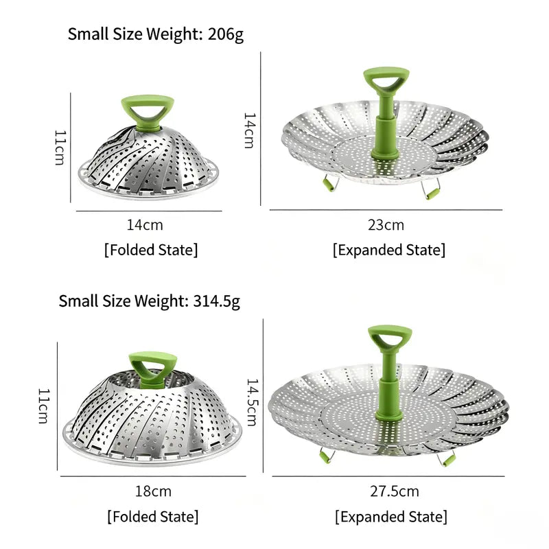 🔥 50% OFF 🥦 Expandable Stainless Steel Vegetable Steamer Basket