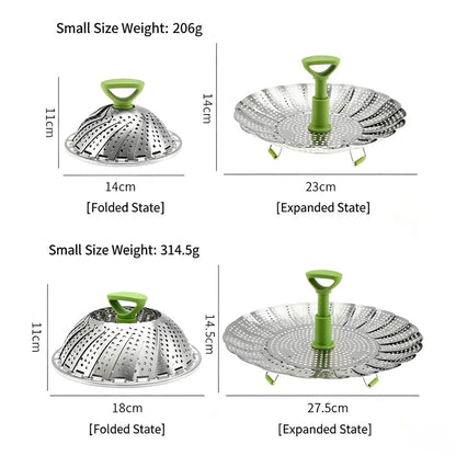 🔥 50% OFF 🥦 Expandable Stainless Steel Vegetable Steamer Basket