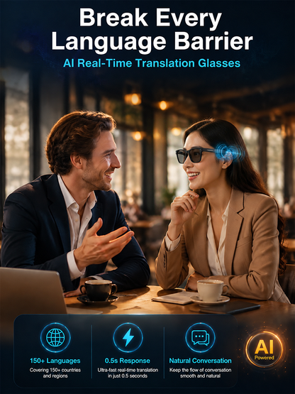 🔥👓 AI Smart Bluetooth Glasses – Autofocus Vision, AI Translation & 4K Hands-Free Camera