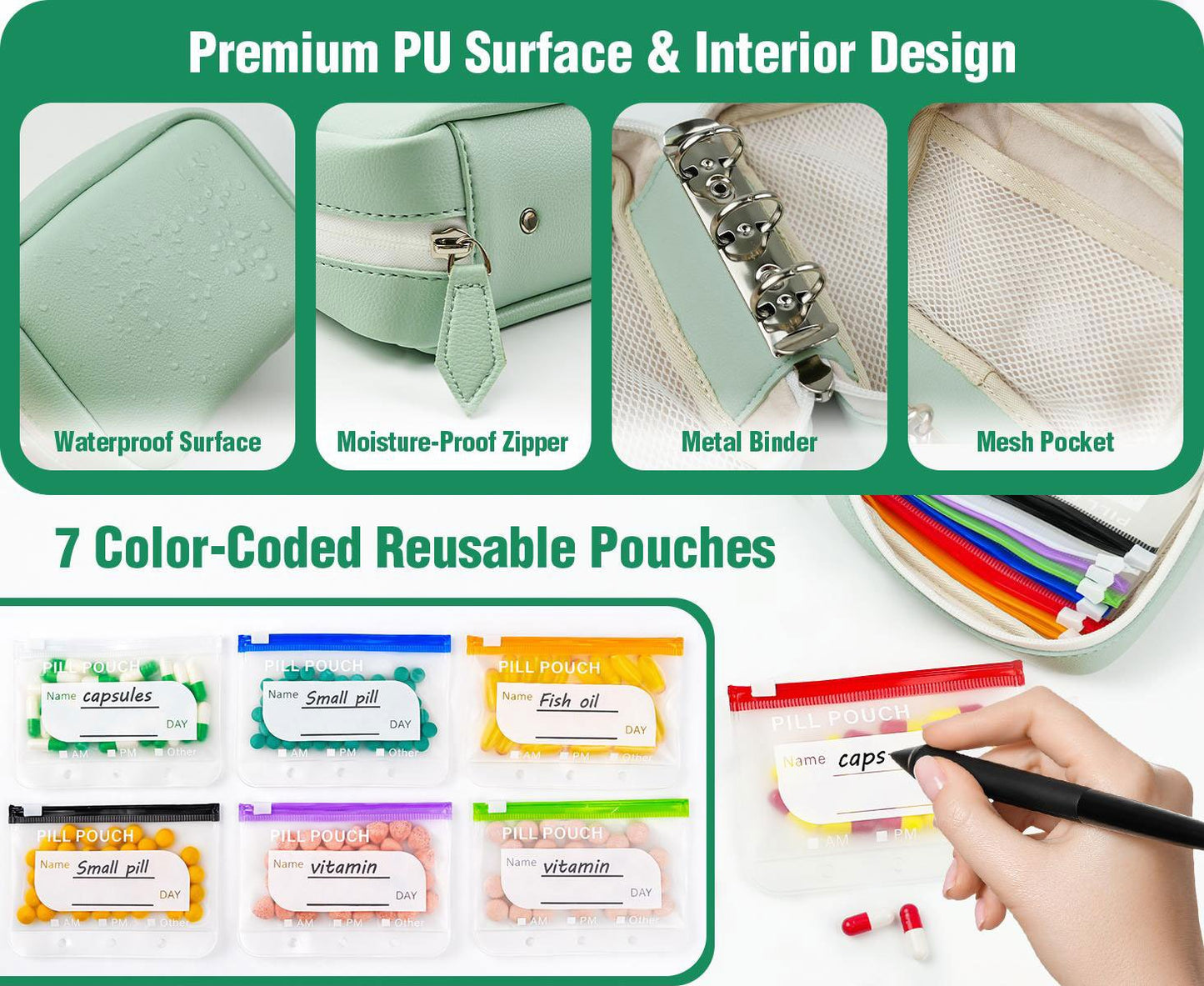 🔥 Limited-Time Deal 💊 14-Pouch Portable Pill Organizer – Stay Organized at Home or On the Go ✨
