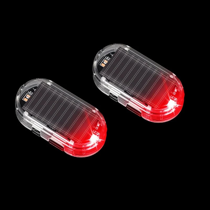 🚗 4-Pack Solar Car Security Warning Light – LED Theft Deterrent