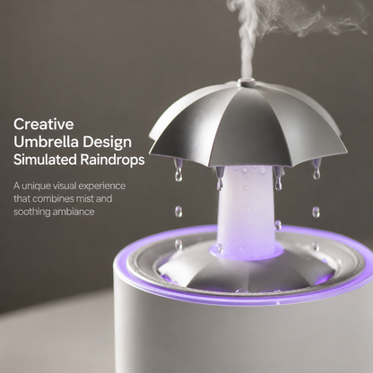 7-Color Rain Drop Aroma Diffuser | Rotating Mist Humidifier with LED Mood Light for Home & Office