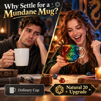 🐉🎲20-Sided Polyhedral Glass Cup | Heavy-Duty Tavern Vessel | Critical Hit Quality 🍻