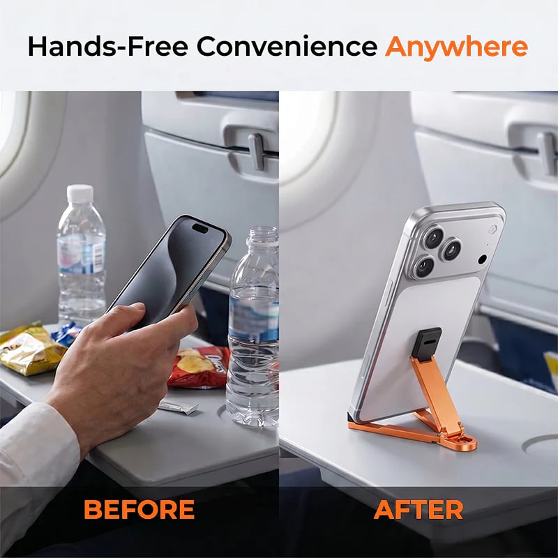 💯🔥HOT SALE 50% OFF🎁📱 Ultra-Compact Foldable Aviation Aluminum Keychain Phone Stand with Carabiner Clip ⚡
