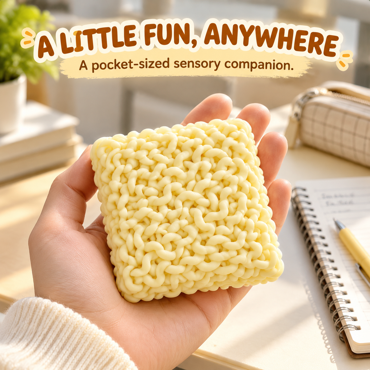 🍜 Noodle Squishy Toy – Satisfying Crunchy Sounds & Slow-Rebound Sensory Fun