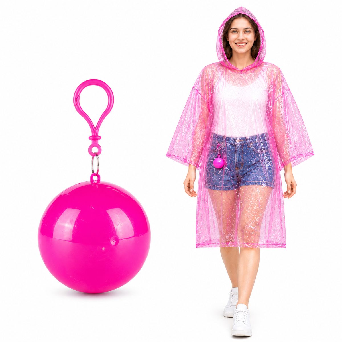 🌧️ 49% OFF 4-Pack Portable Raincoat Balls 🎒 Clip-On Emergency Poncho Set