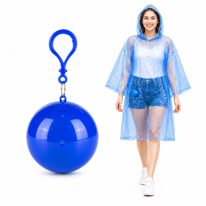 🌧️ 49% OFF 4-Pack Portable Raincoat Balls 🎒 Clip-On Emergency Poncho Set