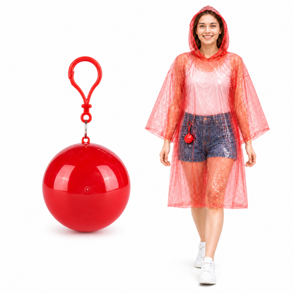 🌧️ 49% OFF 4-Pack Portable Raincoat Balls 🎒 Clip-On Emergency Poncho Set