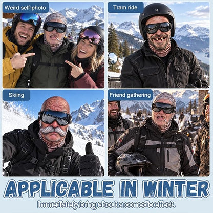 Realistic Face Balaclava – Funny Ski & Snowboard Mask for Cold Weather Adventures, Unisex Adult One Size (21-24') ⛷️