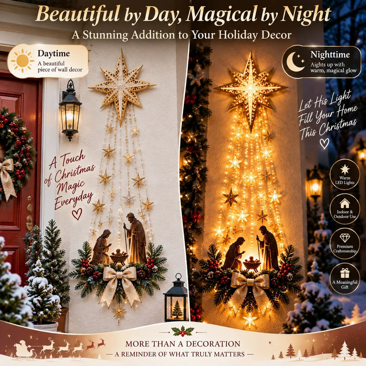 ✨ 50% OFF Lighted Bethlehem Star Nativity Wall Decor – Faith-Inspired Christmas Decoration