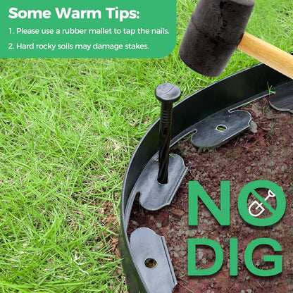 🌿 50% OFF No-Dig Landscape Edging Kit 🔨 Flexible Garden Border With Stakes