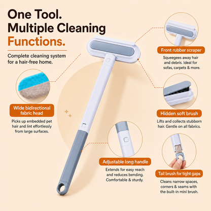 Reusable Pet Hair Remover Brush for Carpets, Couches & Furniture