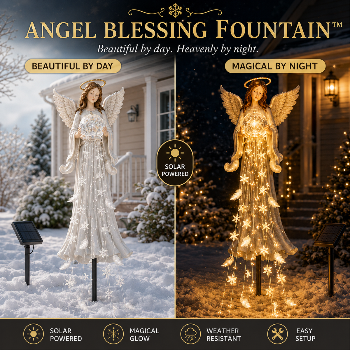 👼✨ ✨50% OFF Solar Angel Blessing Fountain – Cascading Christmas Garden Light