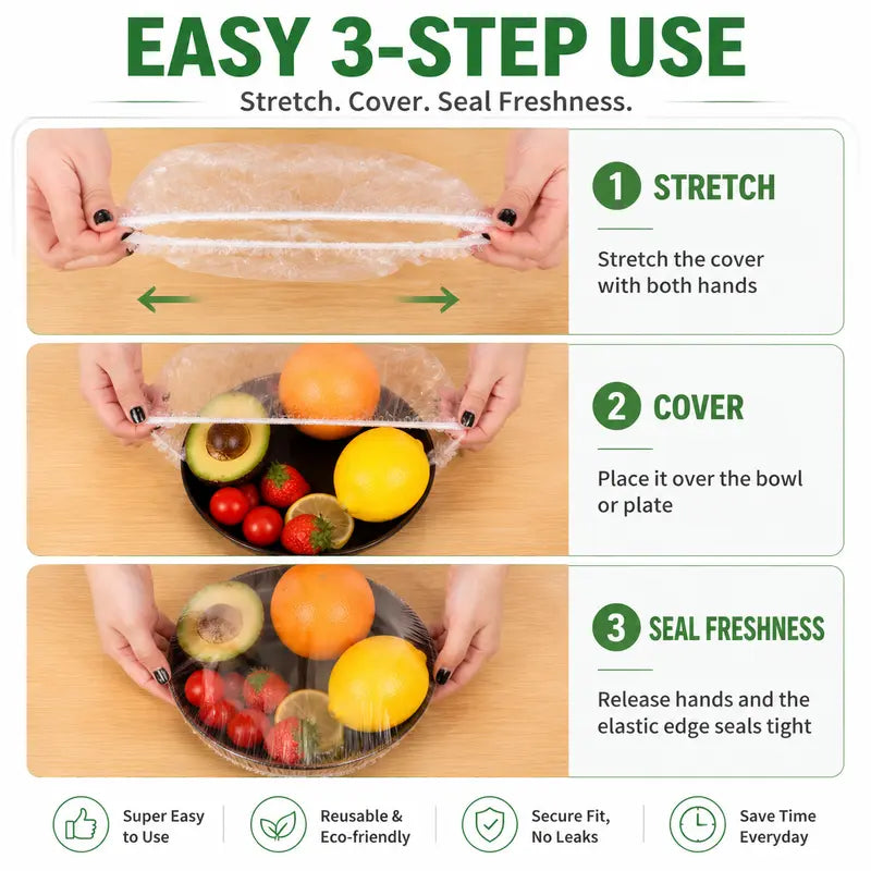 🔥 HOT SALE🥗100PCS Disposable Stretch Food Covers for Bowls & Plates✨
