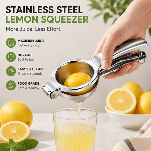 Stainless Steel Lemon Squeezer | Effortless Citrus Juicer for Fresh Homemade Drinks