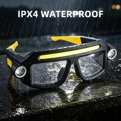 💡 Hands-Free LED Work Glasses – Wide Beam, Side Lights & Over-Glasses Fit