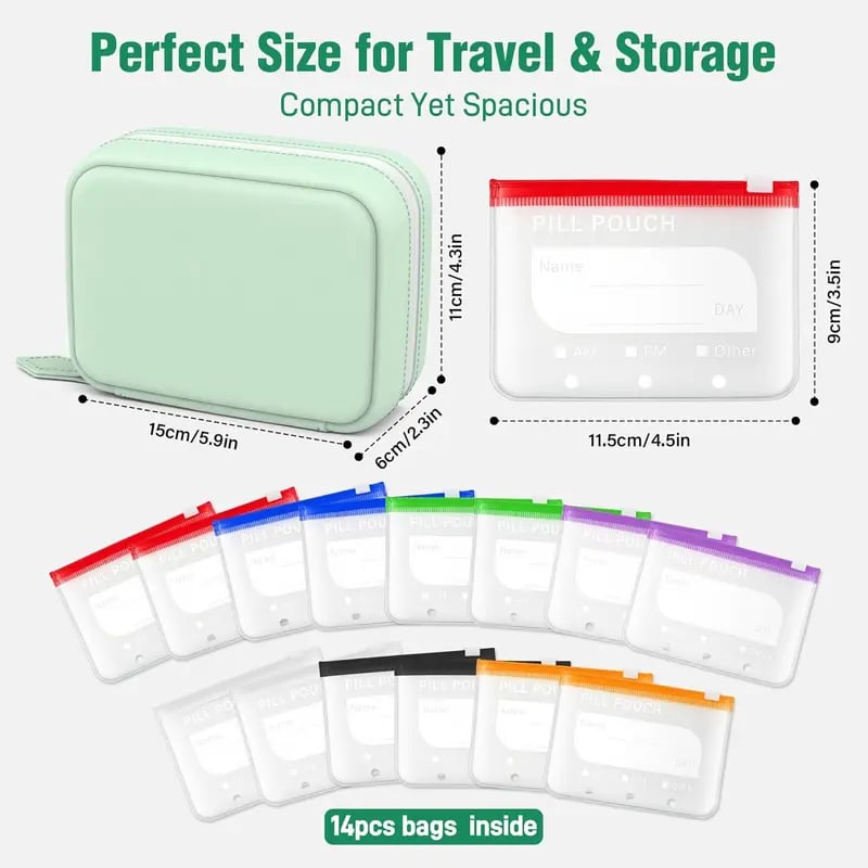 🔥 Special Offer 💊 14-Pouch Binder Pill Organizer – Stay Organized at Home & On the Go ✨