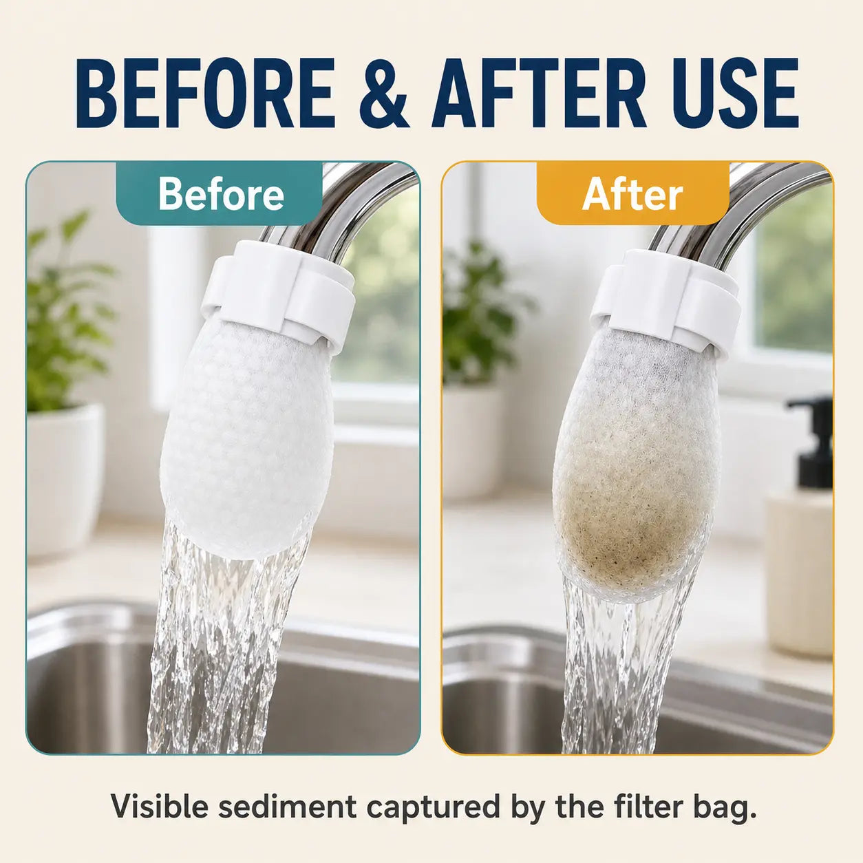 🚰 48% OFF Cotton Faucet Filter Bags 💦 Catch Visible Debris & Reduce Splashing