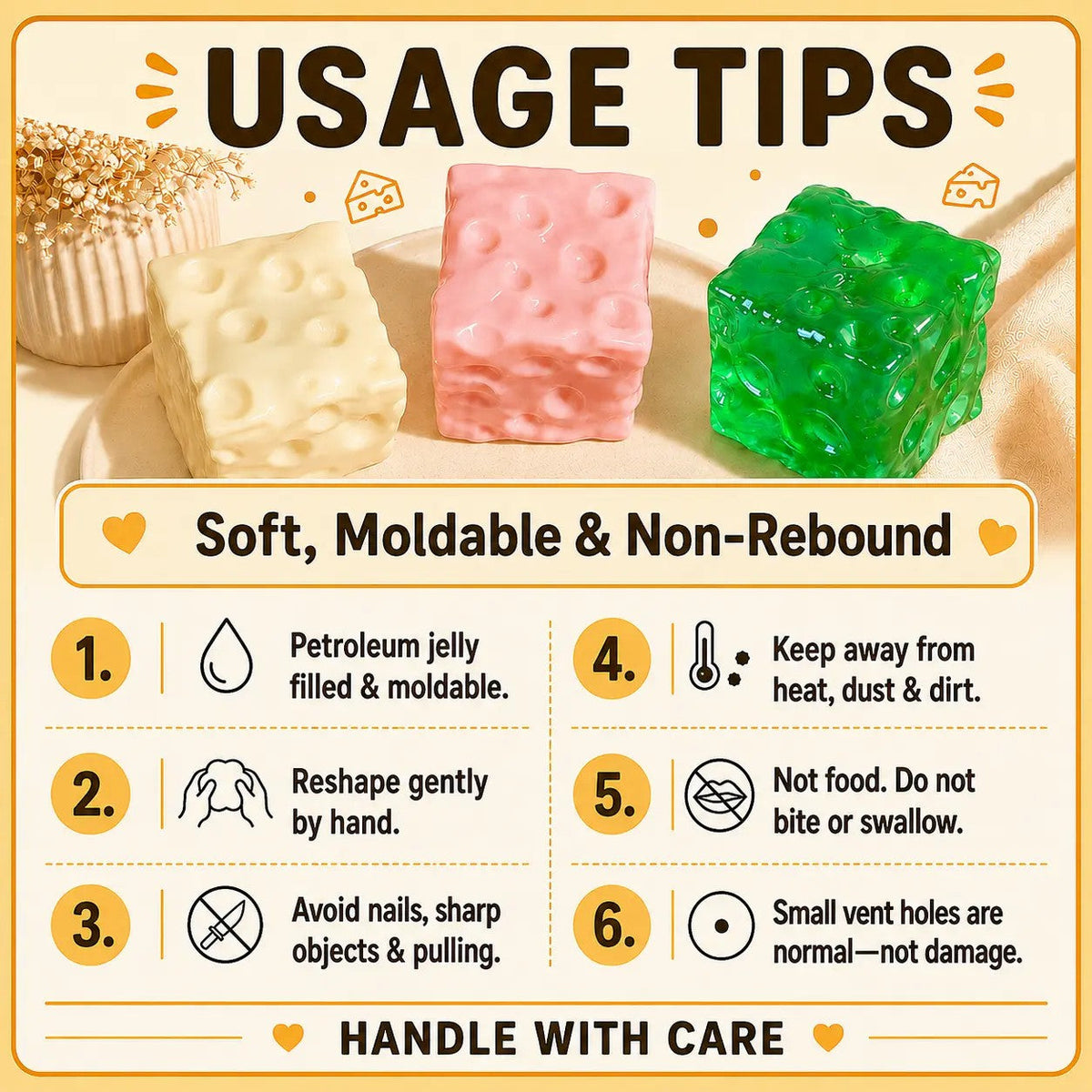 🧀 49% OFF Cheese Squishy Fidget Toy – So Soft, You’ll Keep Squeezing