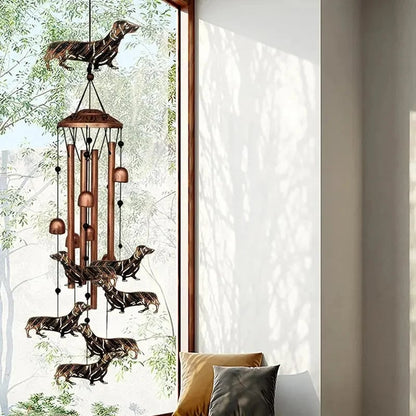 🐶 Dachshund Metal Wind Chime, Outdoor Garden Decor