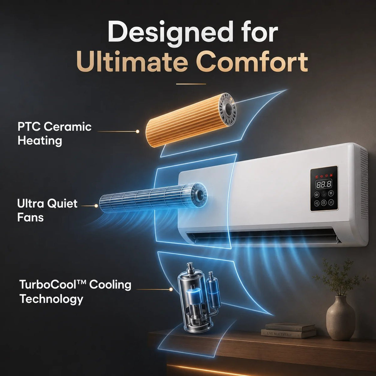 ♨️The Warmth You Need❄️🔥 2-in-1 Wall-Mounted Heater & Air Cooler | Built for Everyday Living🍃