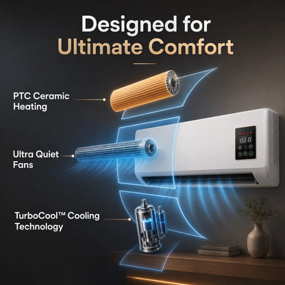 ♨️The Warmth You Need❄️🔥 2-in-1 Wall-Mounted Heater & Air Cooler | Built for Everyday Living🍃
