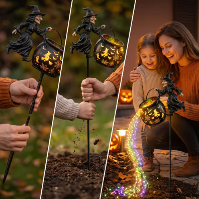 🎃 50% OFF Glowing Witch Cauldron Garden Light ✨ Outdoor Halloween Decor