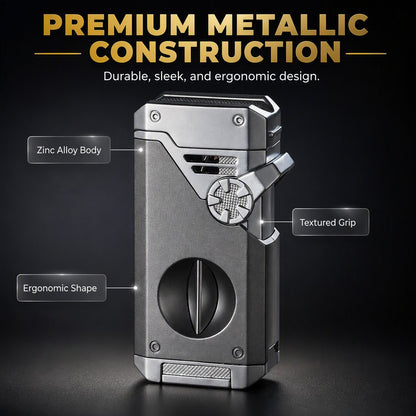 💯 Multifunctional Quad-Flame Lighter – Windproof & Refillable Butane Lighter