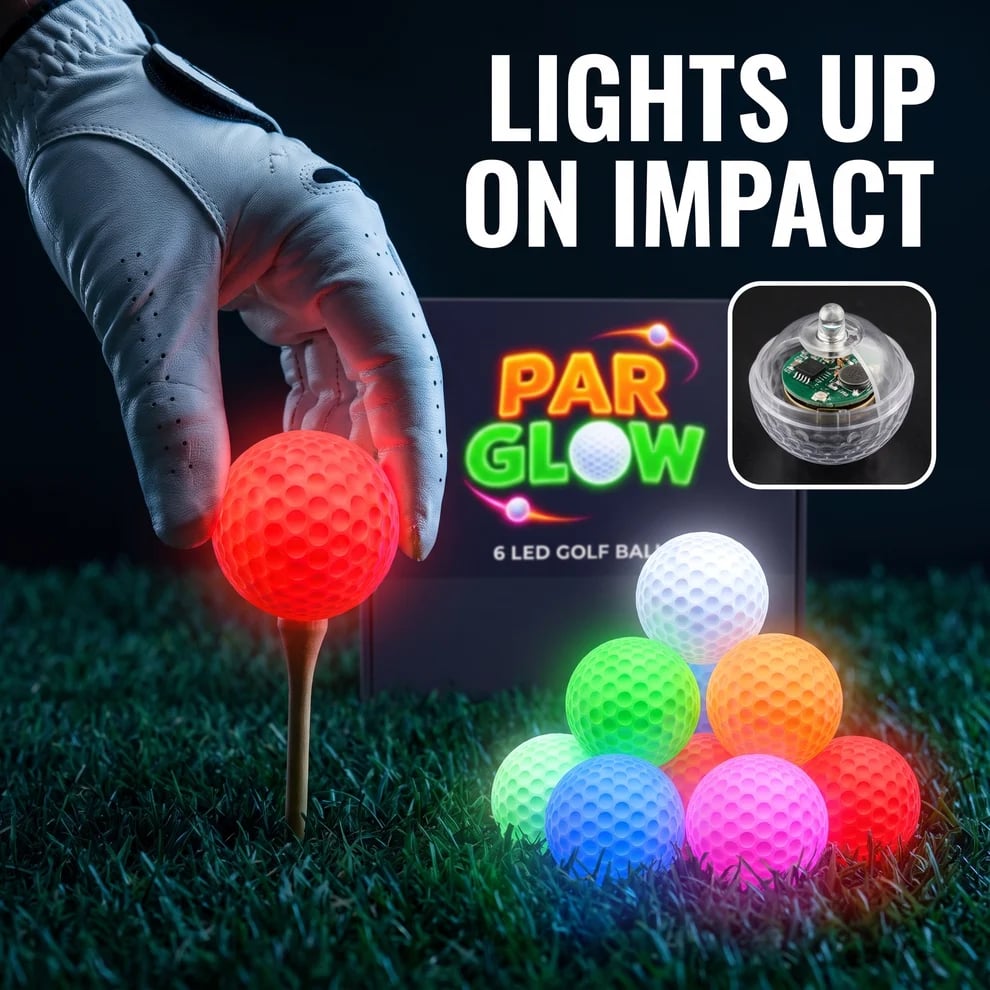 Impact activated glowing LED golf ball