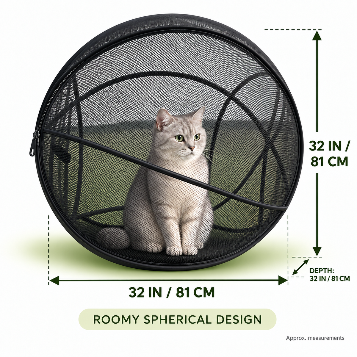 🐈 Pop-Up Mesh Cat Playpen – Roomy 32-Inch Indoor & Outdoor Enclosure