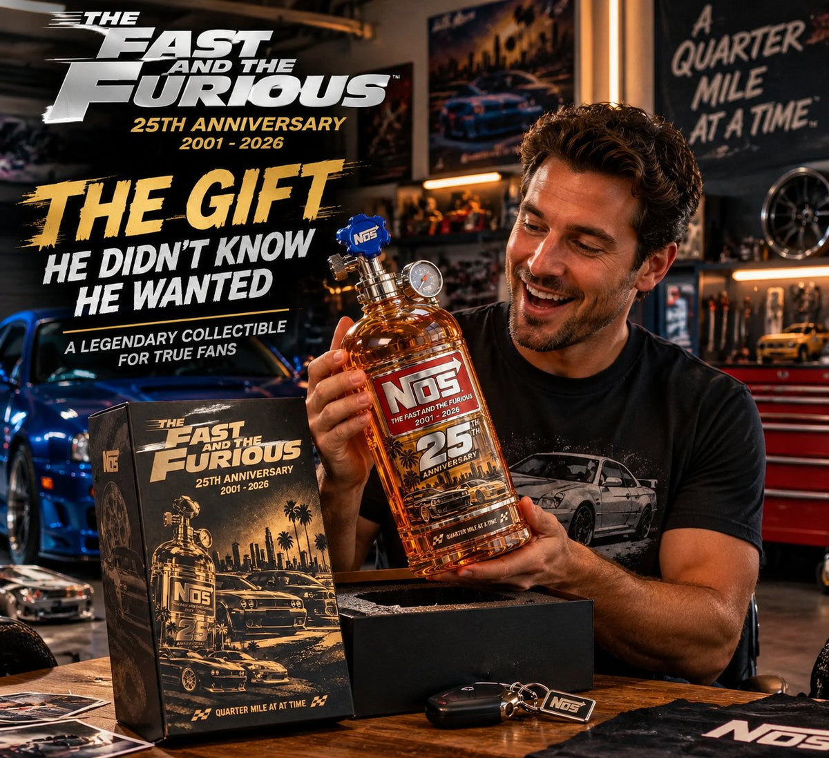 🏎️ 25th Anniversary Car Culture Collector’s Bottle 🏁 Nitrous-Inspired Display