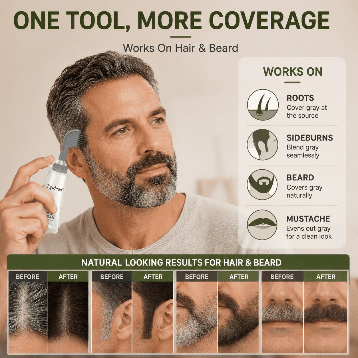 ✨ Hair Dye Cream Comb – Easy Gray Root Touch Up Hair Color Kit