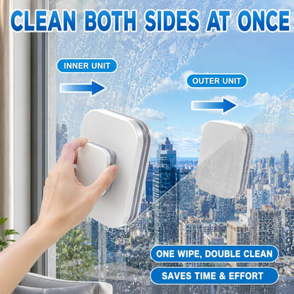 💯 6-in-1 Double-Sided Magnetic Window Cleaner | Safe High-Rise Glass Wiper with Squeegee 🪟