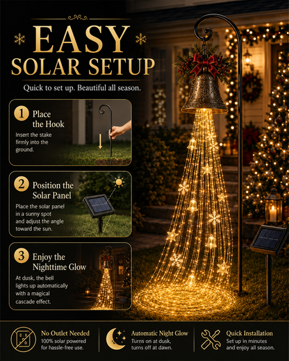 🔥 50% OFF 🎄 Christmas Bell Cascade Solar Yard Light✨
