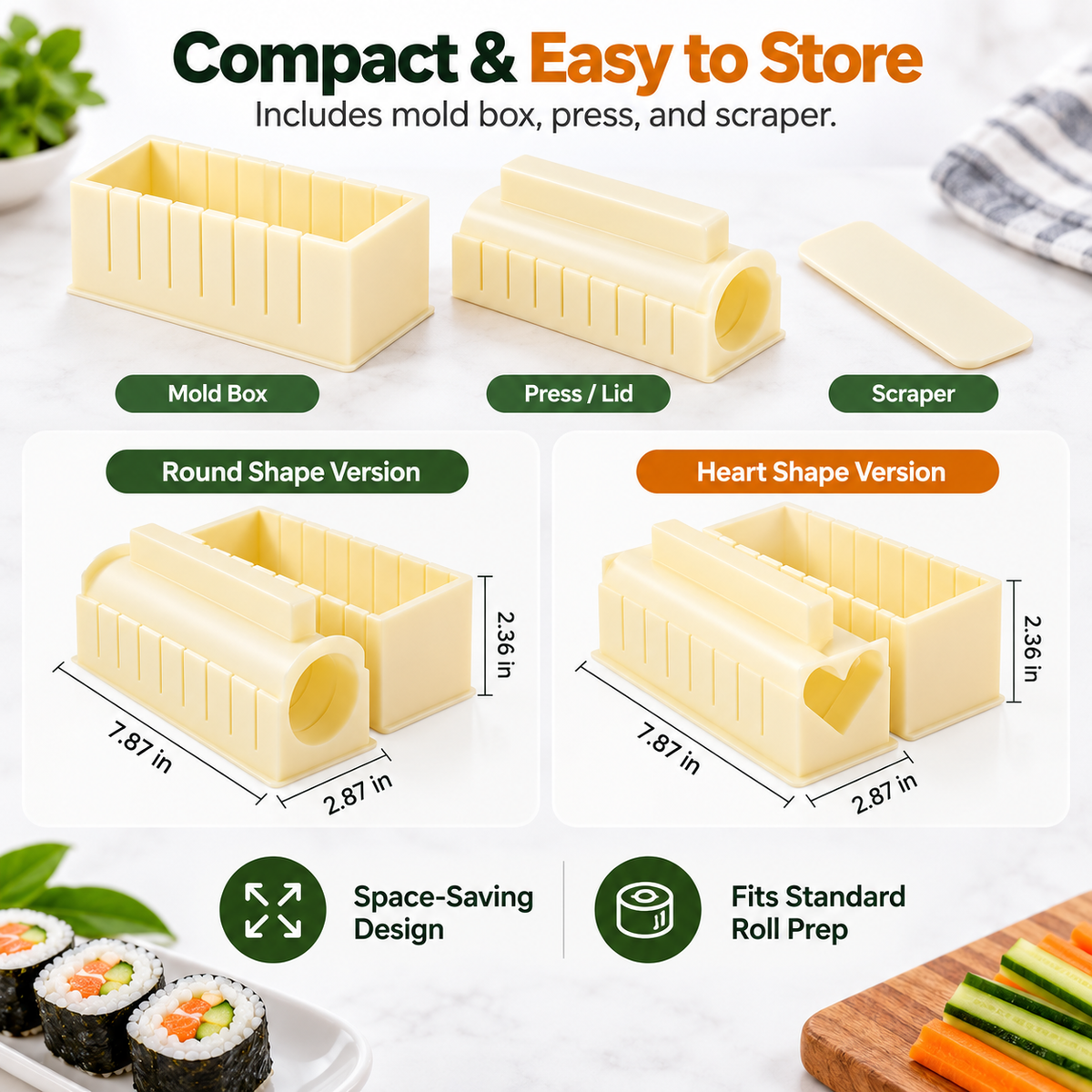 🔥 FINAL HOURS 50% OFF Easy Sushi Maker Mold Kit – Neater Homemade Rolls Without the Mess 🍣