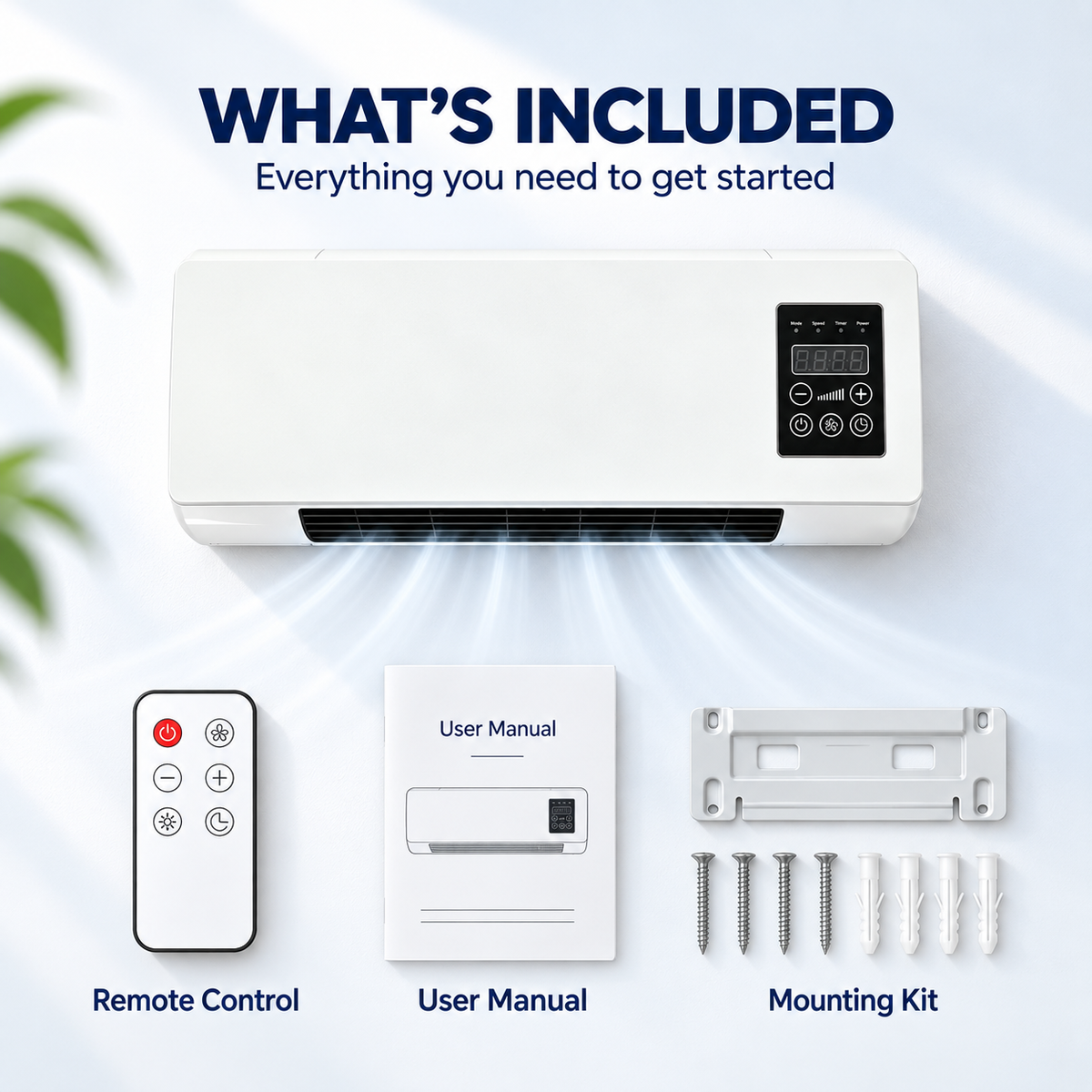 ⚡ FINAL SALE 50% OFF – Wall Mounted Fan & Heater With Remote Control