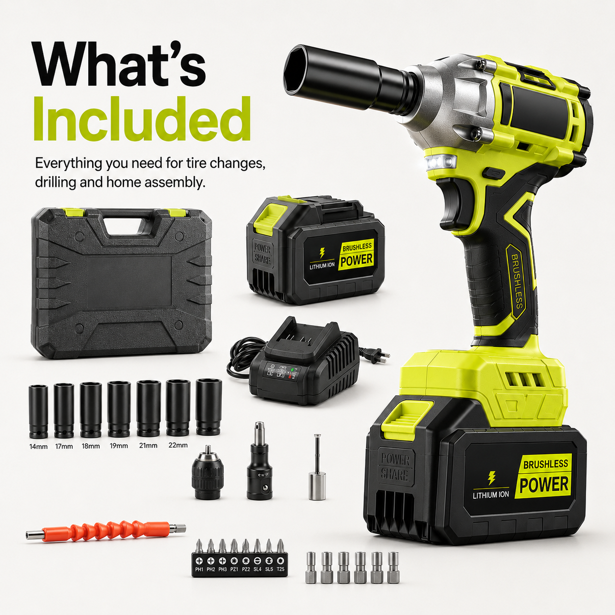 ⚡ 50% OFF Brushless Cordless Impact Wrench Kit – Power Through Tough Jobs 🔧