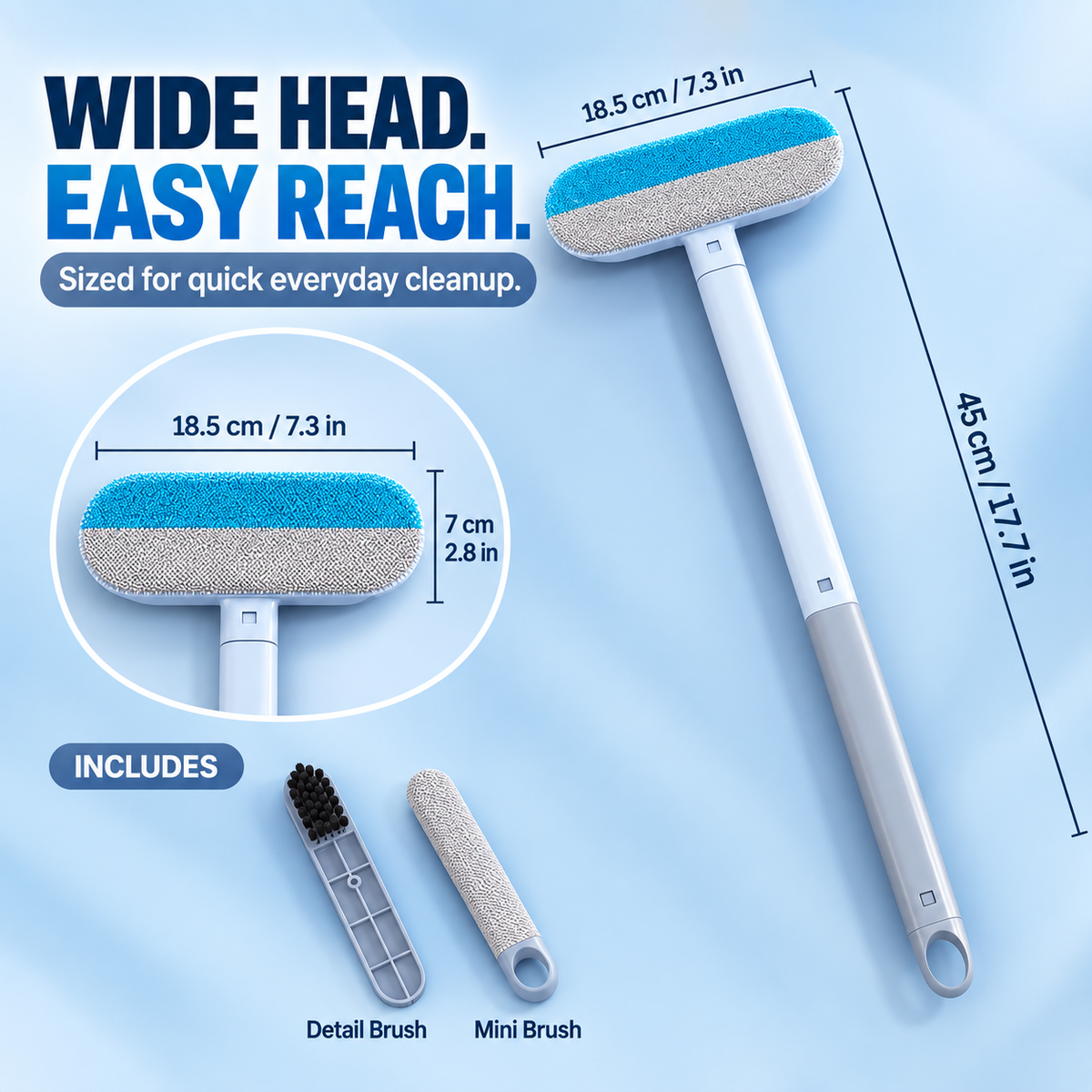 🐾 LIMITED-TIME 49% OFF Pet Hair Remover Brush – Long Handle & 2-in-1 Cleaning