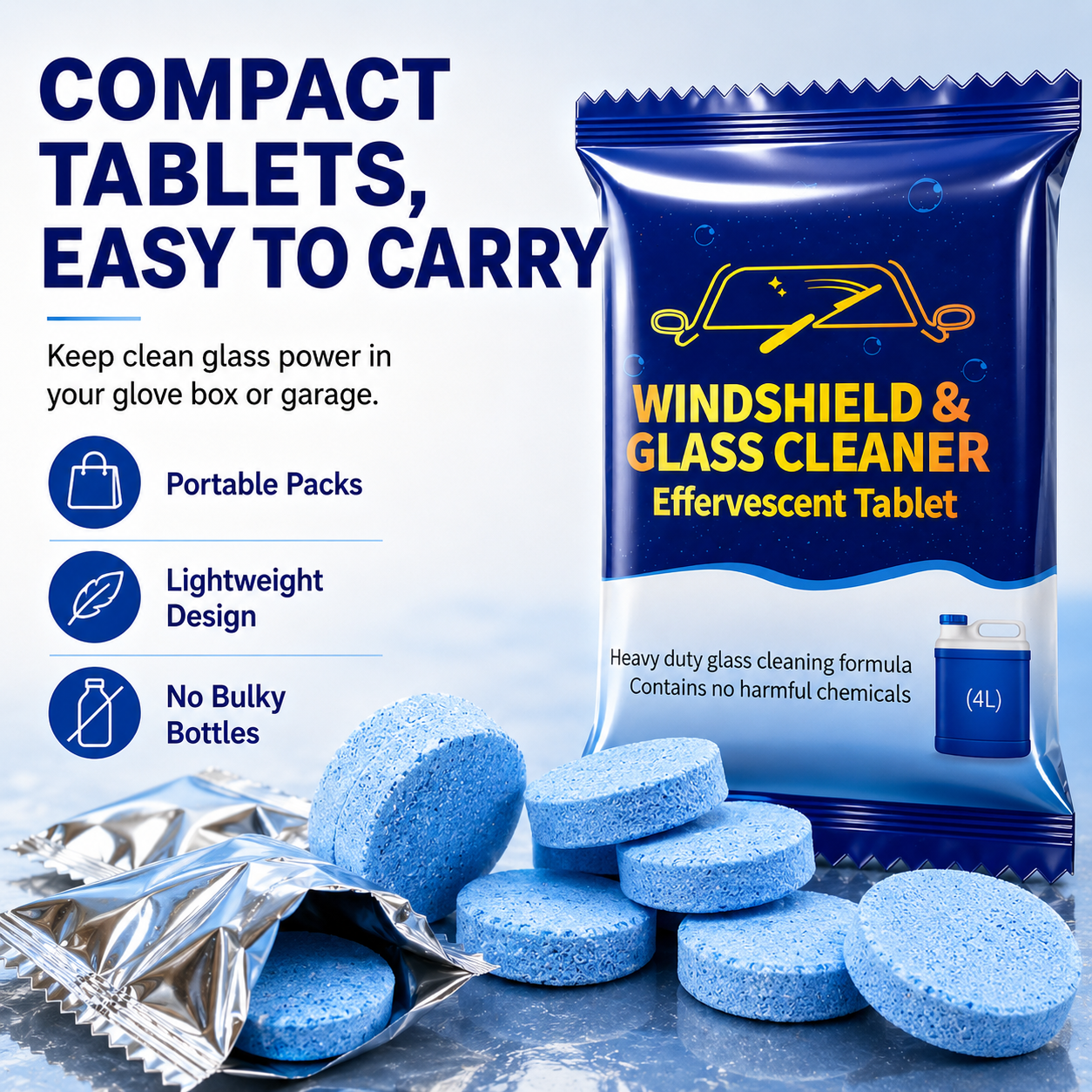 🔥 48% OFF Concentrated Windshield Cleaner Tablets – Up to 4L Per Tablet