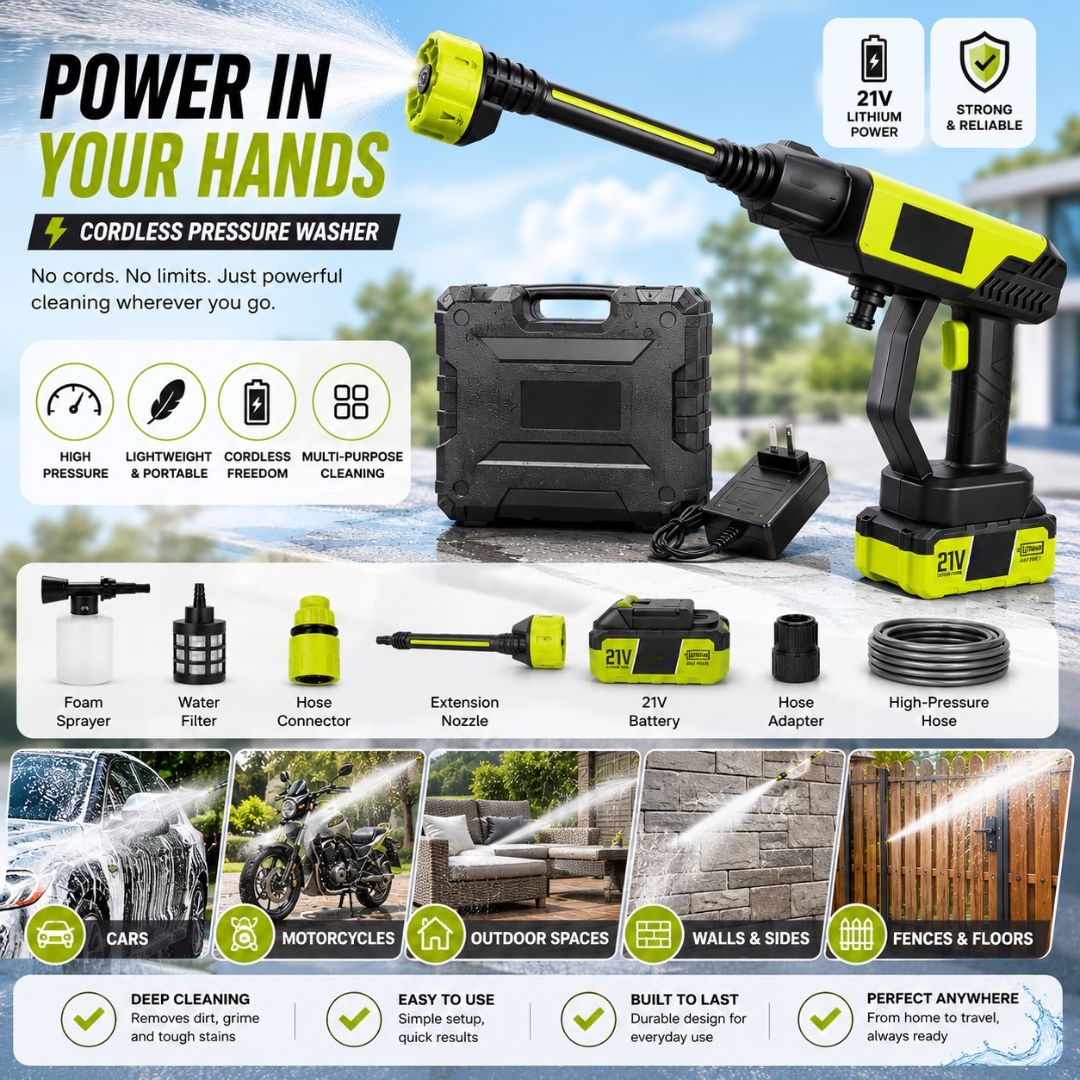 🔥 LIMITED-TIME 50% OFF! 🚗 Cordless High-Pressure Car Washer – Powerful Cleaning Anywhere 💦