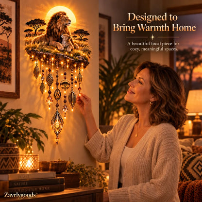 🔥Today 59% OFF🔥Majestic Savannah Family Glow™ – Lion & Cub Illuminated Wall Decor