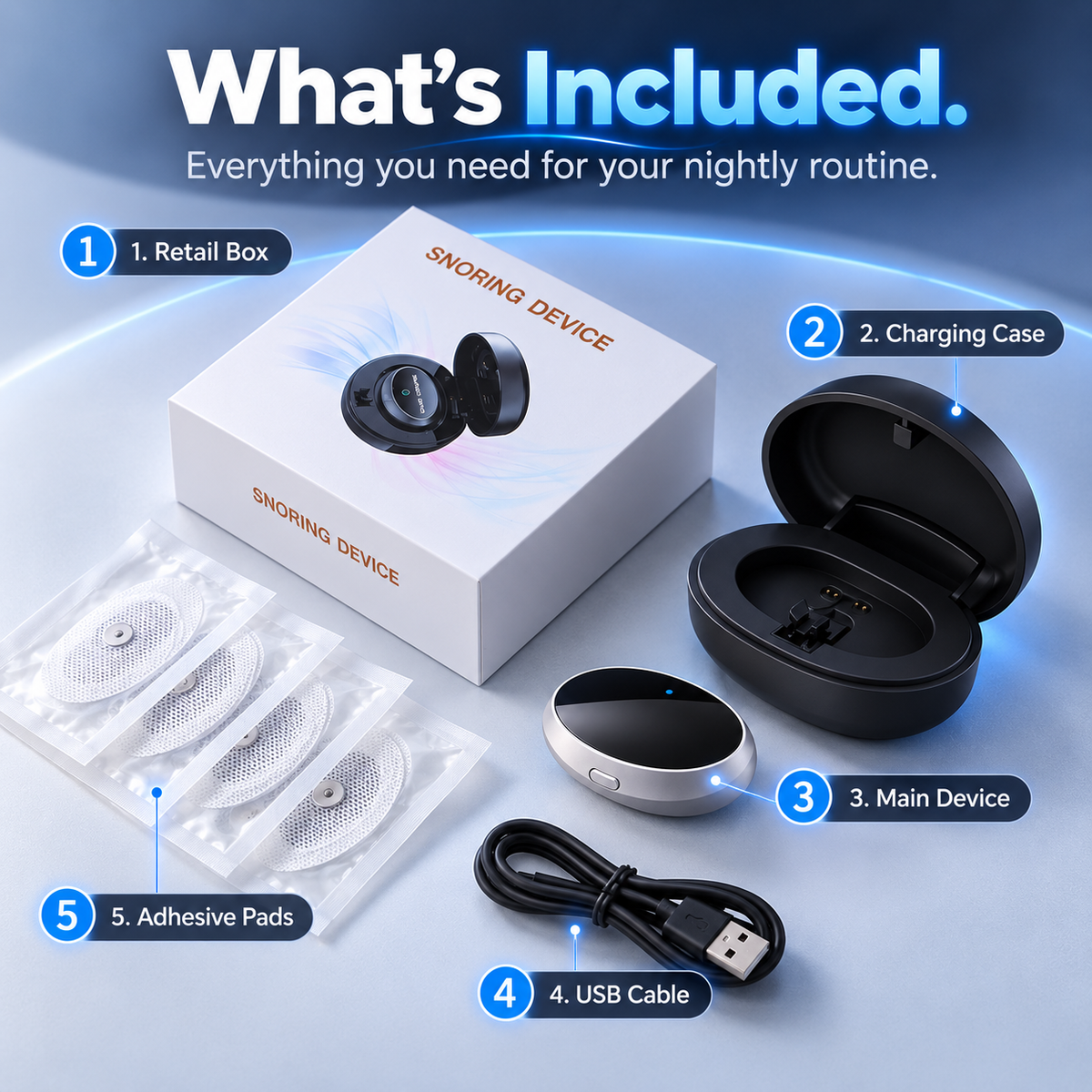😴 Smart Under-Chin Snore Support Device – Ultra-Light Comfort for a Quieter Night