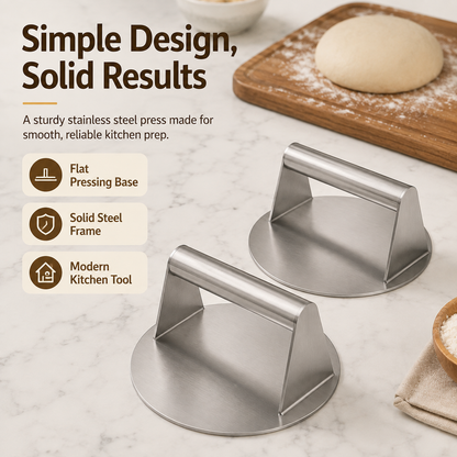 🔥 50% OFF Stainless Steel Dough Press for Dumplings, Pastry & Burger Patties