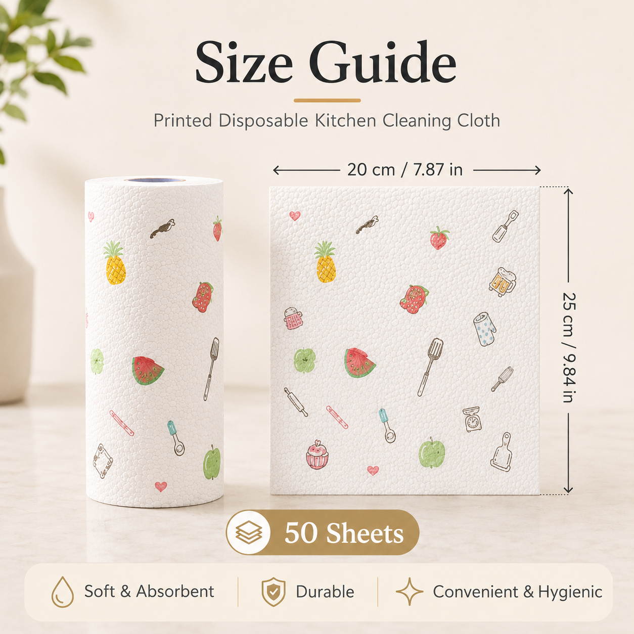 🍳 49% OFF 50-Sheet Kitchen Cleaning Cloth Roll – Thick, Absorbent & Wet/Dry Use