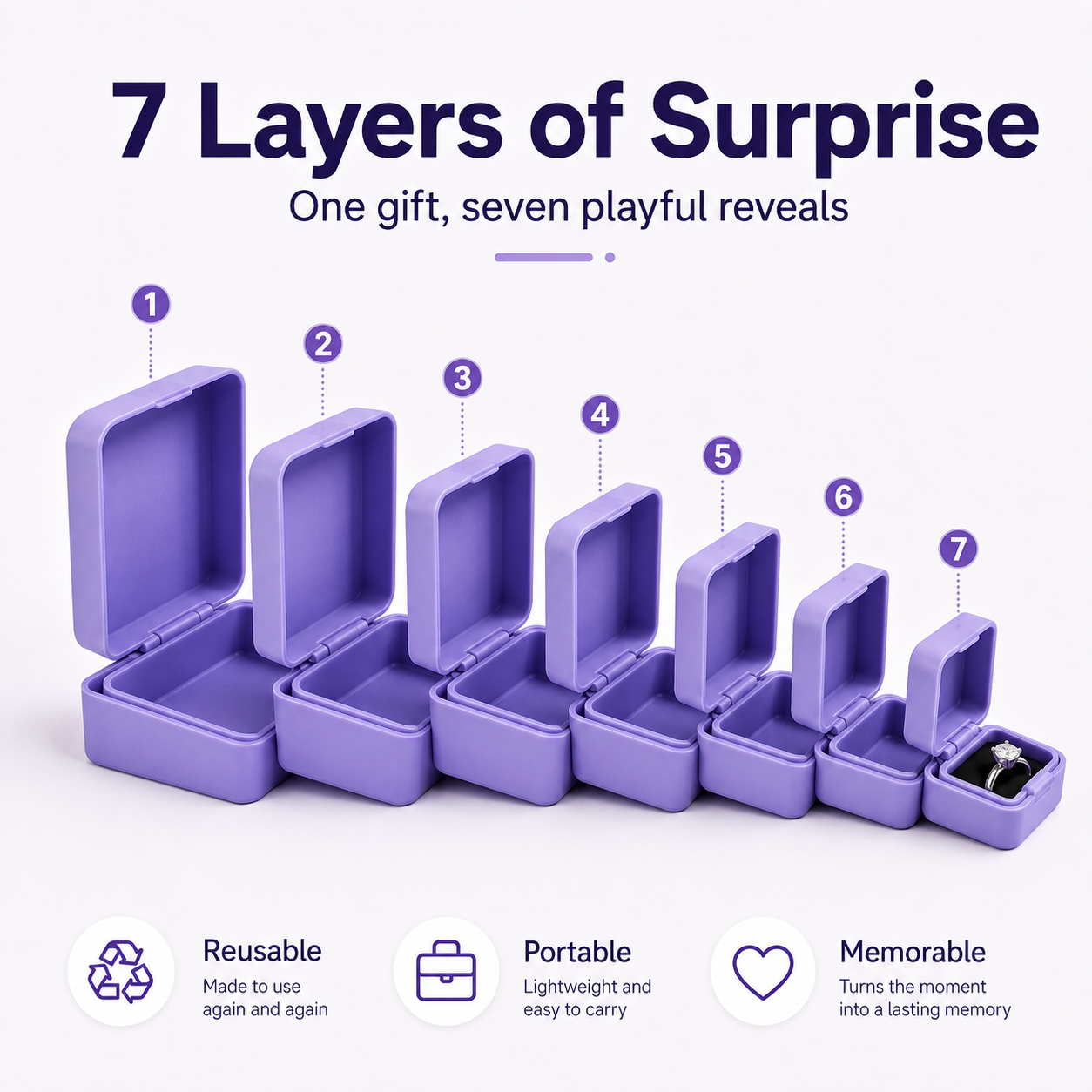 🎉 LIMITED 50% OFF 7-Layer Gift Reveal Box 😂 Perfect for Rings & Tiny Surprises