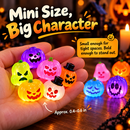 🎃 Colorful Glowing Mini Halloween Jack-O'-Lantern Pumpkin Night Lights Table Decor 🌈