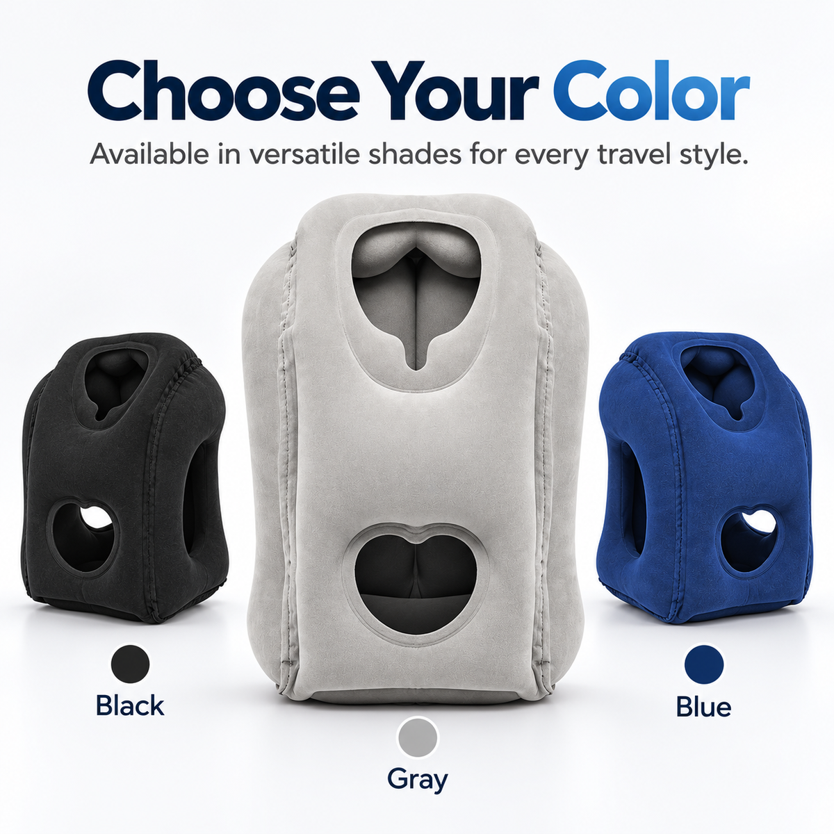 ✈️ Inflatable Face-Down Travel Pillow – Ergonomic Sleep Support for Flights, Trains & Office Naps